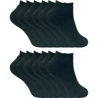 Sock Snob Ladies Winter Low Cut Trainer Socks | 12 par Multipack | Tjocka ankelstrumpor för kvinnor - Svart