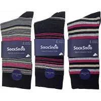 Sock Snob Herr 6-pack färgglada randiga mönstrade bomullsstrumpor för klänning i 7 modeller