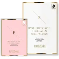 Erthskin London Hyaluronsyra- och kollagenmask - 3 ark + Rose Blossom Glow Hydro-Gel Eye Pads 5 X 2