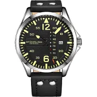 Stührling Original Svart pilotur kvarts 44 mm