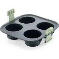 Lékué 890246, Muffin mould, Rektangulär, -20 ° C, 220 ° C, Svart, Grön, Silikon