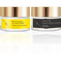 Erth Skin London SPF50 KOLLAGEN DAGKRÄM 50ML + ANTI-RYNK NATTUR 24K GULD - 50ml