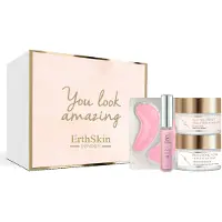 Erth Skin London Rosablomma Lyster Läppfyllande Gloss + Rosablomma Lyster Hydro-Gel Ögonmasker + EGF Cell-Effekt Nattfuktighetskräm + Hyaluronsyra & Kollagen Dagskräm 50ml (Universalkit)