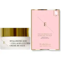 Erth Skin London Hyaluronsyra + Kollagen Pro Age Eye Cream 30ml + Rose Blossom Glow Hydro-Gel Eye Pads 5 X 2