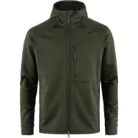 Fjall Raven - Vandringskläder - Abisko Grid Fleece Hoodie M Deep Forest för Unisex - Storlek S - Grön