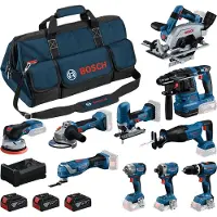 Bosch 18v 10 Toolkit + 3x5.0ah+gal+l-bag Elektriskt Verktygssats