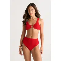 Gini London Bikinitopp med röd texturerad ringdetalj