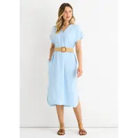 Gini London Blue Air Flow Oversized klänning med bälte