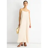 Gini London Beige Strappy Cross Back Airflow Oversized klänning