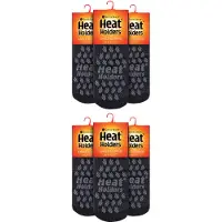 Heat Holder 6 Par Herrar 2.3 TOG Halkfria Låga Ankelsockor med Termisk Foder