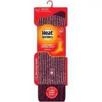 Heat Holder Tjocka, vintervarma, knähöga, ribbade, termiska strumpor för damer