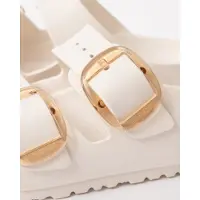Birkenstock för kvinnor. 1029651 Sandaler Arizona Big Buckle EVA (Smal passform) vit (37), Karta, Spänne, Strandkläder