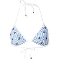 Tommy Hilfiger Seersucker Logo Embroidery Triangle Bikini Top
