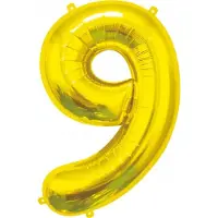GoDan S.A Balon foliowy B&amp C Cyfra 9 złota 85cm BC-HZL9