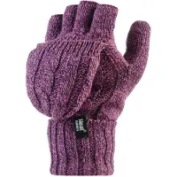 Heat Holder Thermal Converter Fingerlösa kabelstickade handskar för kvinnor 2.3 tog