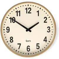 Nedis Väggklocka | Diameter: 300 mm | Plast | Tyst rörelse | Trä