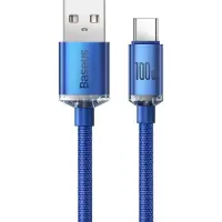 Baseus Crystal Shine USB-A / USB-C-kabel - 2m, 100W - Blå