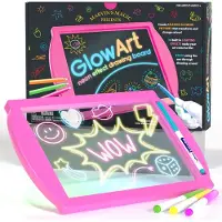 Marvin'S Magic Marvins magi - Glow Art Unique Craft Kit Light Up Kids Art Set Inkluderar Neon Effect Drawing Board med en inbyggd stativ och 4 fluorescerande ma