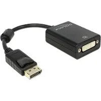 DeLOCK 61847 DisplayPort / DVI Adapter [1x DisplayPort hane - 1x DVI-hona 24+1 pol] Svart med ferritkärna 0.23 m