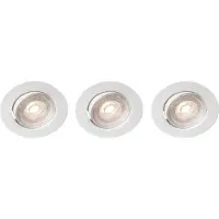 Llitt Sara 230V Dimbar downlight spotlight 3000K 400lm IP44 3-pack Vit