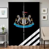 Household supplies MH Köksgardiner för vardagsrum 2 stycken mörkläggningsgardiner dörrgardin N-newcastle United Fc sovrumsdekoration avskärmning hem W50xH70cmx2pcs-CL gray