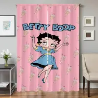 Household supplies MH Fönster Köksgardiner för Vardagsrum 2 Delar Mörkläggningsgardiner Dörrgardin B-betty B-boop Sovrumsdekoration Avskärmning Hem W50xH70cmx2pcs-CL