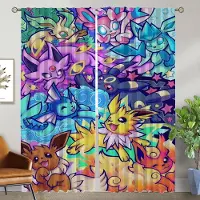 Household supplies MH P-pokemones Mörkläggningsgardin för Rum 2 Paneler Halloween Dekoration Avskärmning Heminredning Gardiner Persienner Tyg för Sovrum W50xH70cmx2pcs-CL