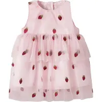 Name it Klänning - NbfJulianna - Vagga Rosa/Jordgubbar - - 62 - Klänning