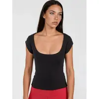 Busem Slim Fit Kassaribbad U-Hals Blus