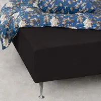 Nordstrand Formsydda lakan 120x200 cm - Svart jersey lakan - 100% bomull - Formsydda lakan för madrass