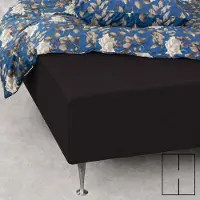 Nordstrand Splitlakan - U-split - 180x200 cm - Svart - 100% bomull jersey lakan - Stretchlakan för justerbar säng