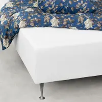 Borg Livinig Dra-på-lakan 120x200 cm - Vit - 100 % bomullssatin - Dra-på-lakan för madrass