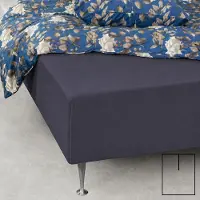 Nordstrand Formsydda lakan med U-split - 180x200 cm - Mörkblått - 100% bomull jersey lakan - Formsydda lakan för elevationssäng