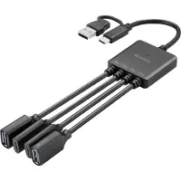 Sandberg USB-hub 4 portar | USB-C/USB-A till 2xC och 2xA |