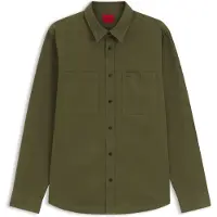 HUGO Relaxed-fit shirt in cotton twill with chest logo
