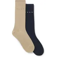 HUGO Two-pack of ribbed cotton-blend socks