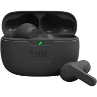 JBL Wave Beam In Ear hörlurar Trådlös, Bluetooth Stereo Svart Brusreducering för mikrofon Laddningsfodral, Batteriladdningsindikering, Vattenavisande Sport