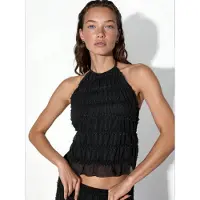 Hiccups for Kids Halter Neck Texturerad Tyll Top