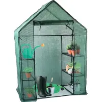 Kinzo Mini-växthus med hyllor och dragkedja – 143 x 73 x 195 cm