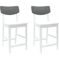 vidaXL Matstolar 2 pcs Vit 48 x 49 x 95 cm Massiv Gummiträ