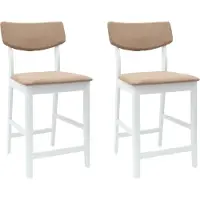 vidaXL Matstolar 2 pcs Vit 48 x 49 x 95 cm Massiv Gummiträ
