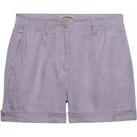 Superdry för kvinnor. W7110496A Shorts Mid Rise Linne Lila (32), Casual, Lino