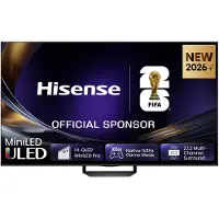 Hisense 85U7S PRO, 2,16 m (85"), 3840 x 2160 pixlar, LED, Smart-TV, Wi-Fi, Grå, Svart