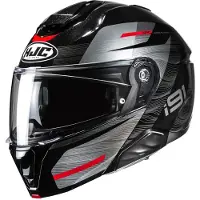 HJC i91 Dusk MC1 Fällbar Hjälm Antracit/Svart/Röd XL Unisex grå