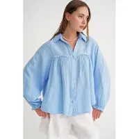 MixRay Texturerad bomullsbutton-up skjorta