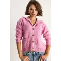 Bianco Texturerad stickad långärmad cardigan