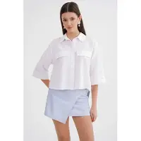 MixRay Kortärmad Crop Poplin Skjorta