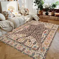 HGHT Exotisk tigerområdesmatta, Bengalisk tiger estetisk dekor matta, Maximalistisk matta för heminredning golvmatta, Blommiga tigermattor 40x60cm