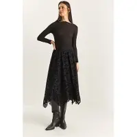 Bianco Hög midja asymmetrisk midi kjol