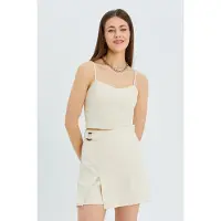 MixRay Hjärta Krage Figurerad Crop Blus